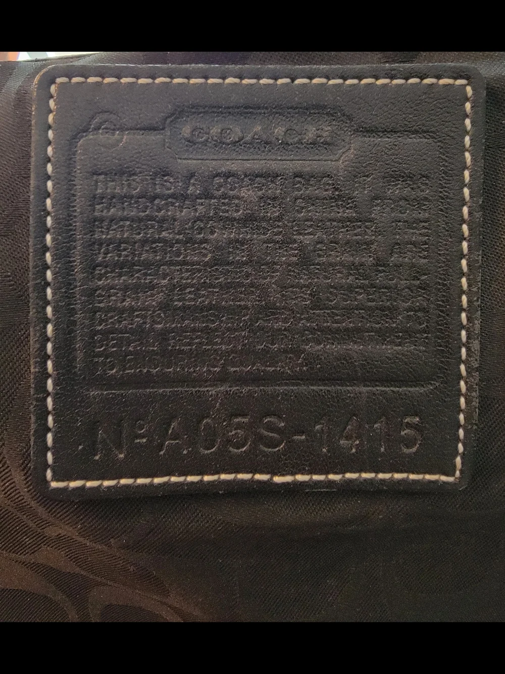 Vintage Coach Black Leather Shoulder Bag with Tassel Charm